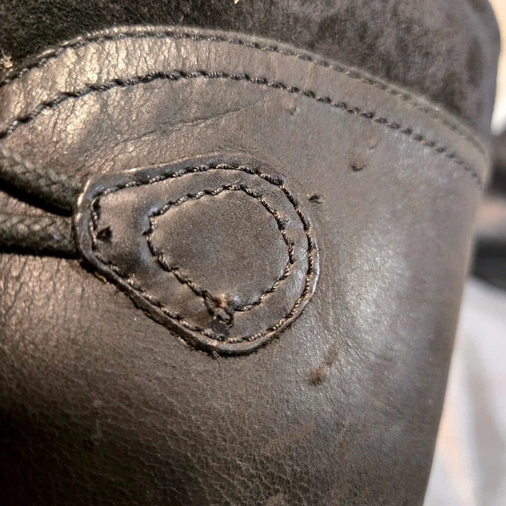 Teva Jade Cove Black Leather Tall Side‎ Zip Boots Women's Size 7